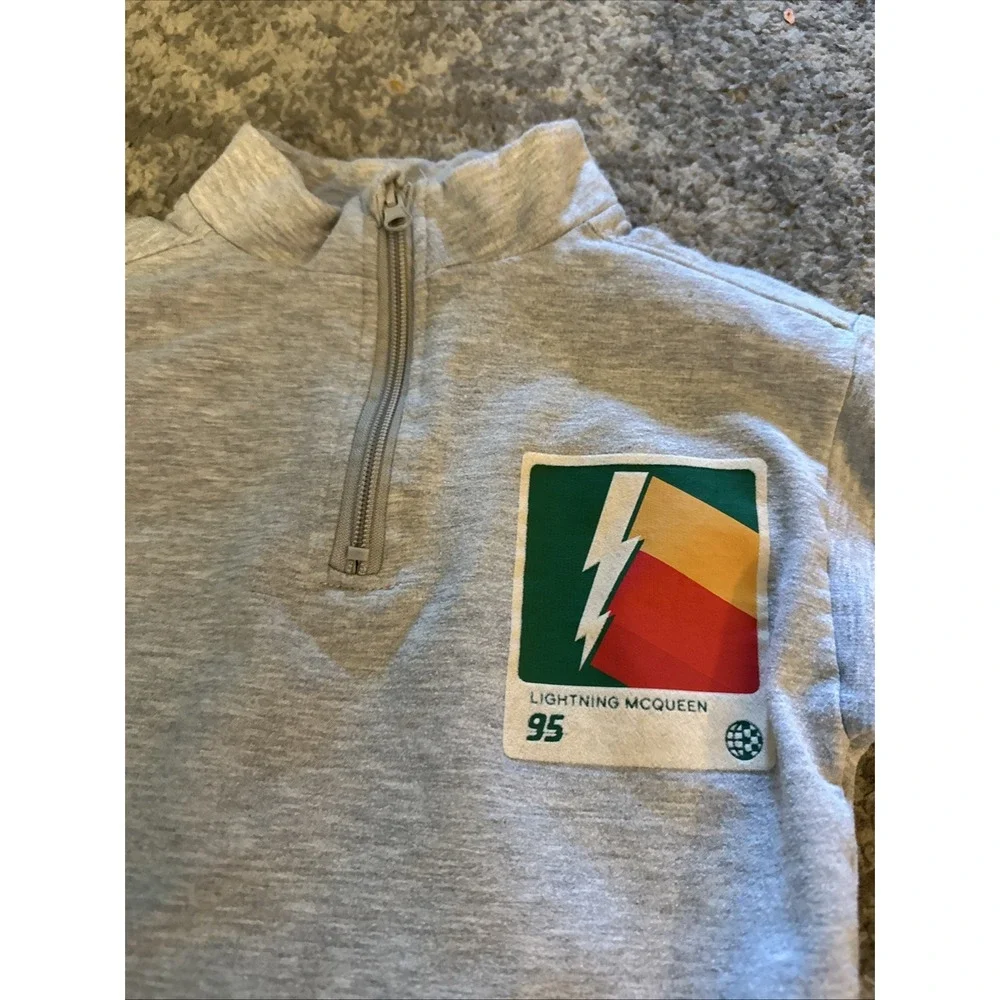 Disney Pixar Lightning McQueen Cars Grey Sweatshirt Boys Size 4
